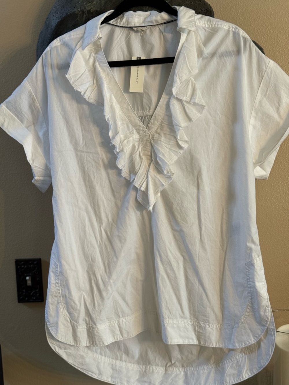 Anthropologie Pilcro Short-Sleeved Ruffle Blouse - Picture 7 of 8